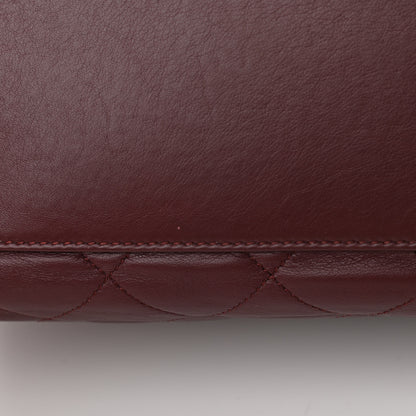 Chanel Calfskin Large Coco Pleats Tote Burgundy 11 of 12