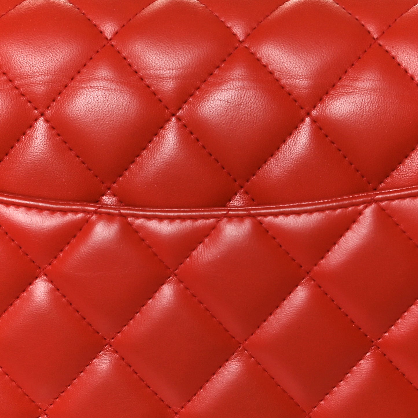 Lambskin Quilted Jumbo Double Flap Red