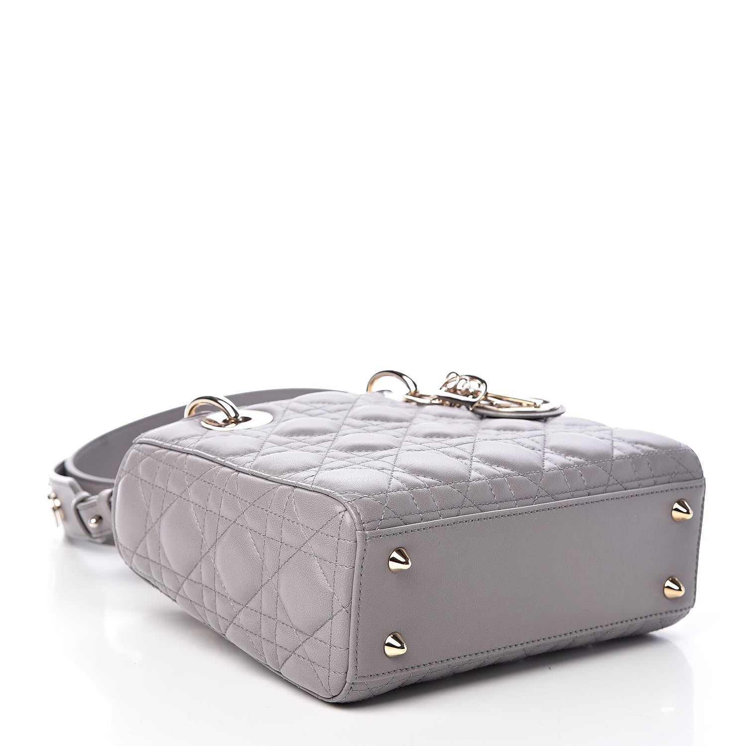 Christian Dior Lambskin Cannage Small My Lady Dior Gris 4 of 9