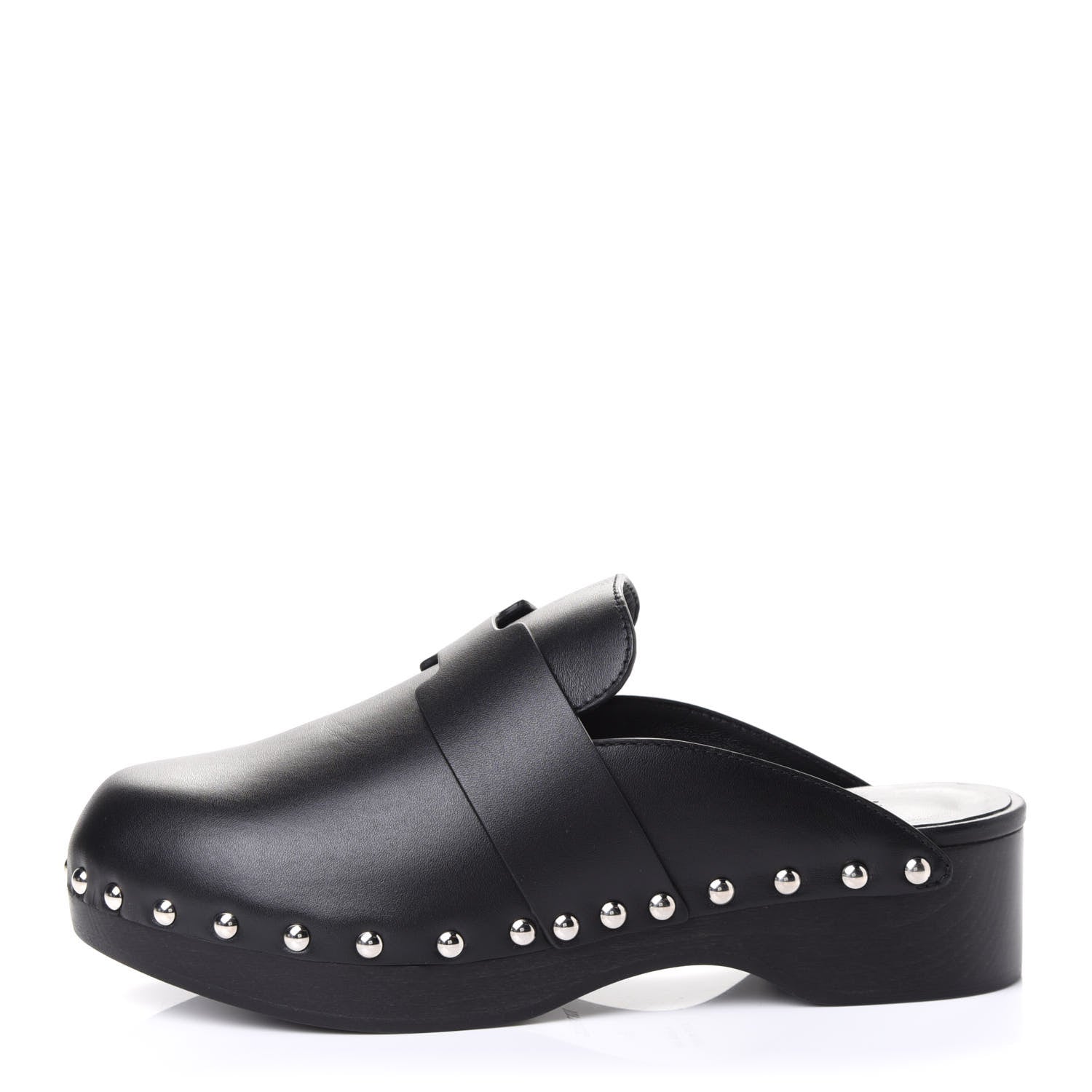 Hermes Calfskin Calya Mules 35 Black 1 of 4