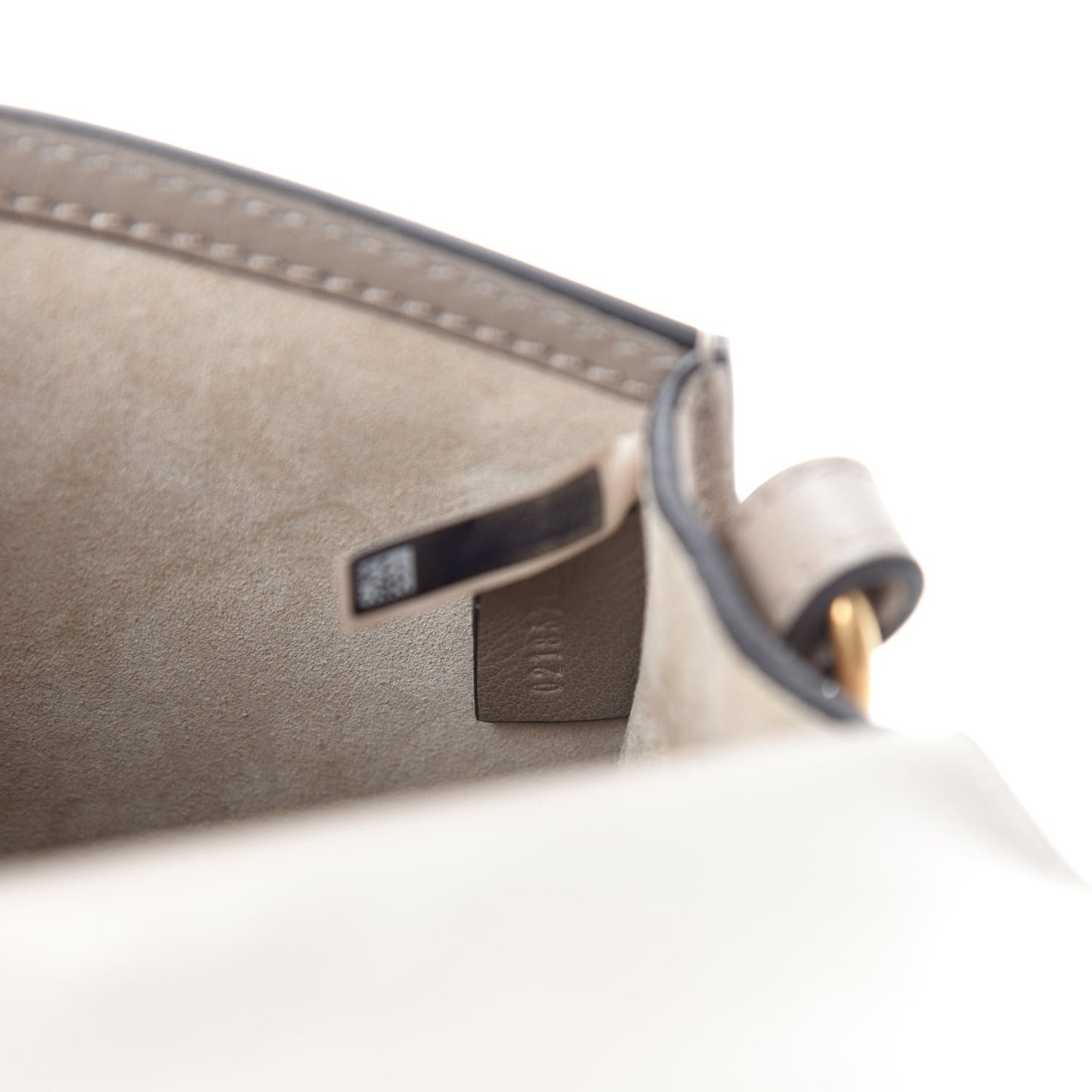 Calfskin Suede Small Nile Bracelet Bag Motty Grey