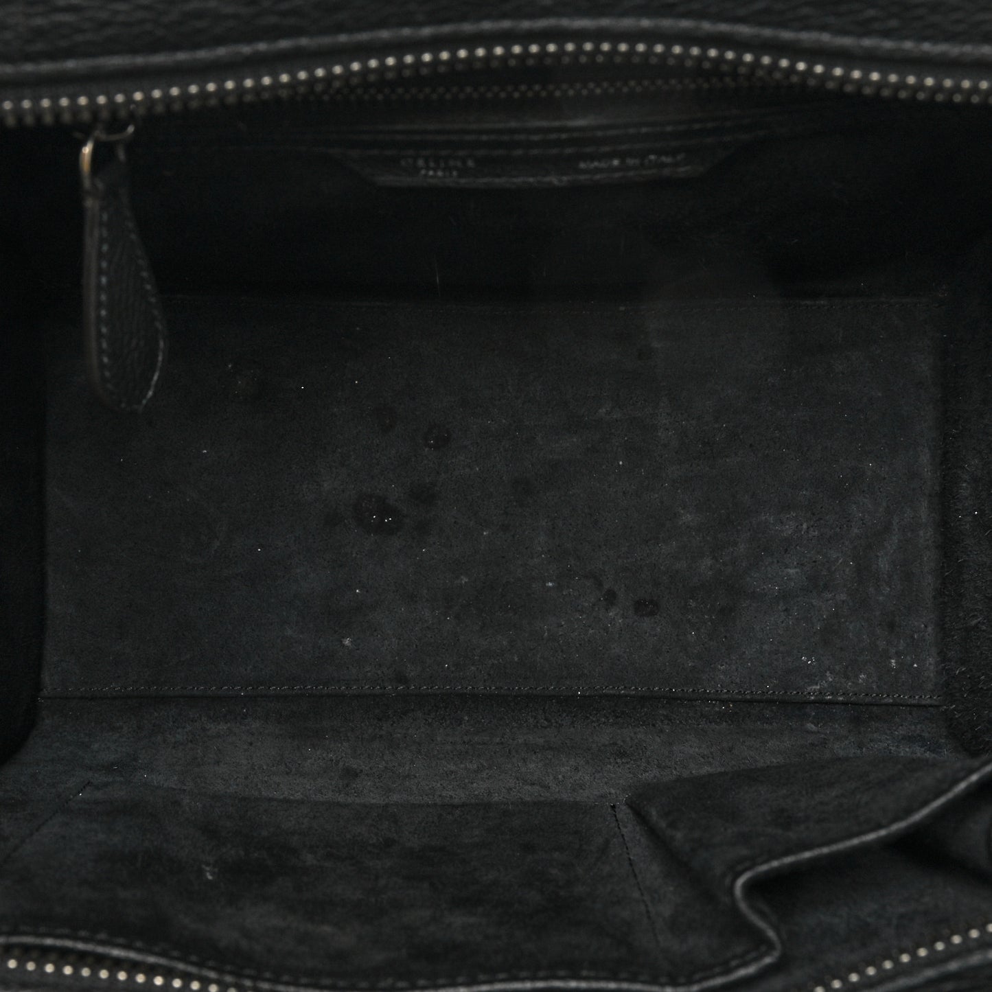 Drummed Calfskin Micro Luggage Black