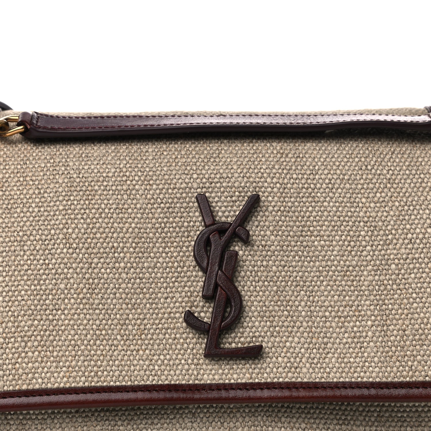 Saint Laurent Cotton Canvas Vintage Calfskin Monogram Medium Niki Chain Satchel Natural Chocolate 11 of 17