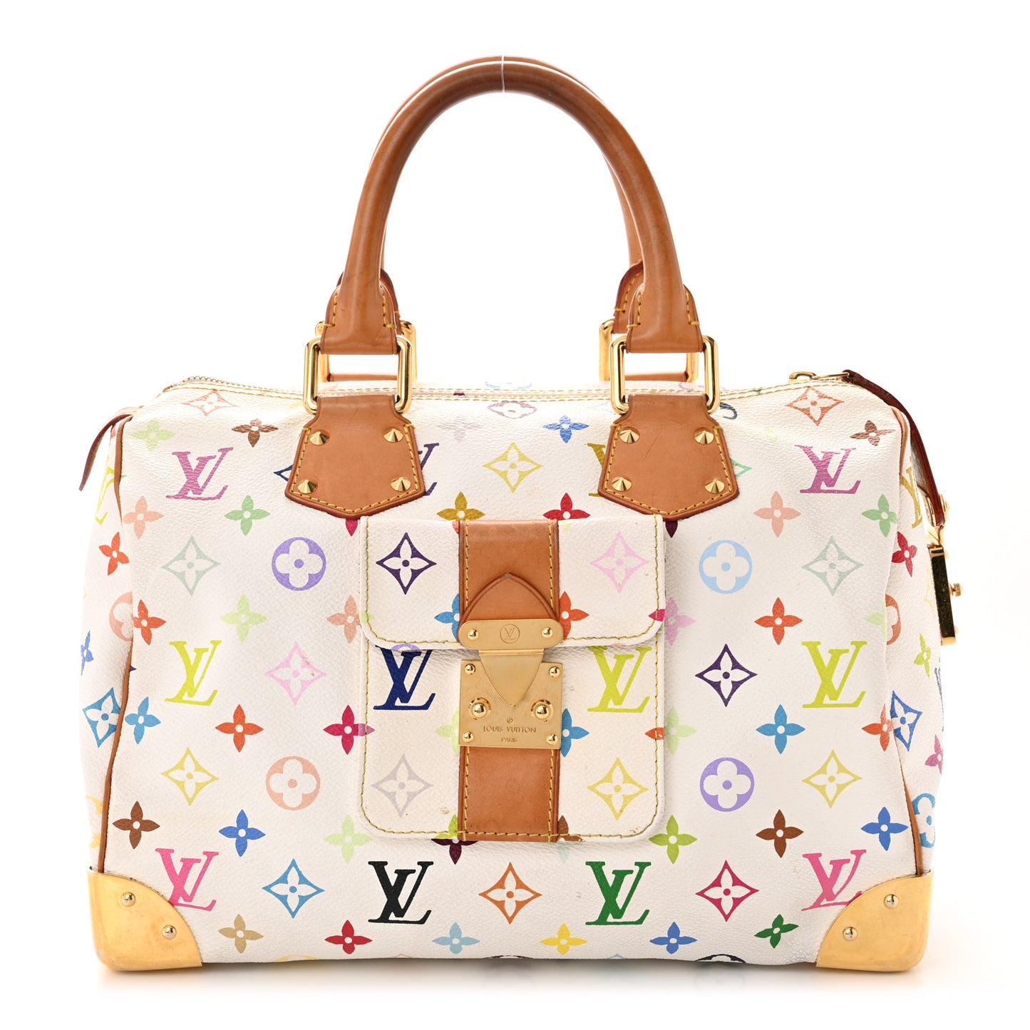 LOUIS VUITTON Monogram Multicolor Speedy 30 White