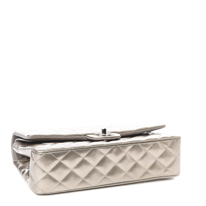 Chanel Striated Patent Quilted Medium Double Flap Gold 4 of 12