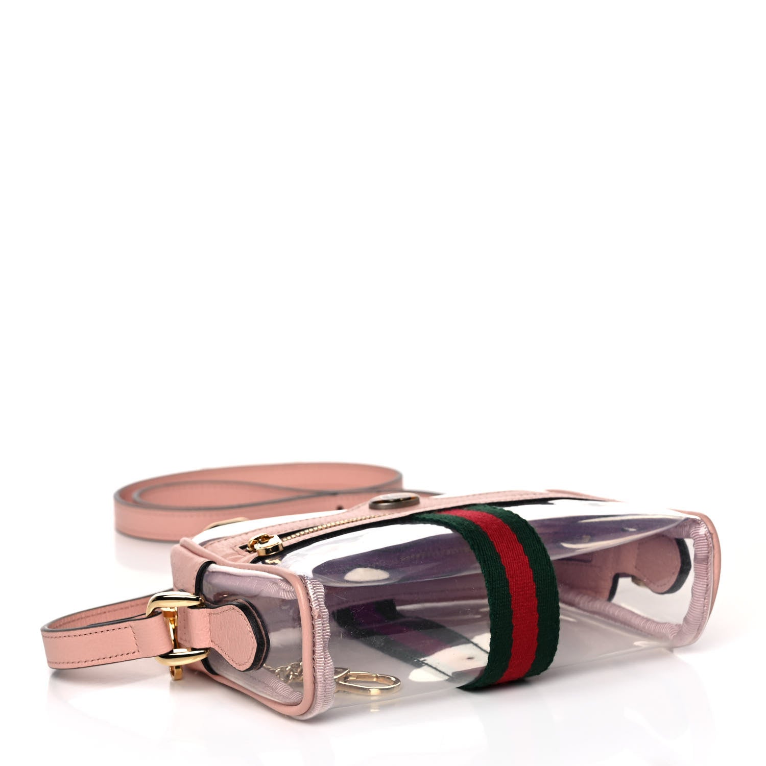 Gucci Vinyl Web Mini Ophidia Transparent Shoulder Bag Perfect Pink 4 of 11