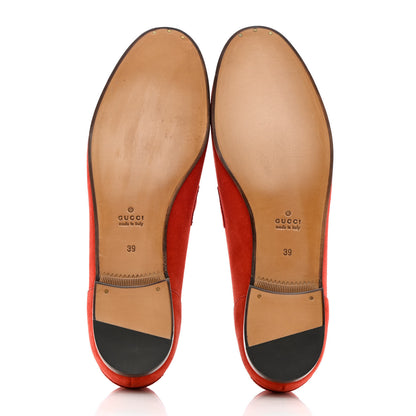 Gucci Suede Womens Jordaan Loafers 39 Red 5 of 17