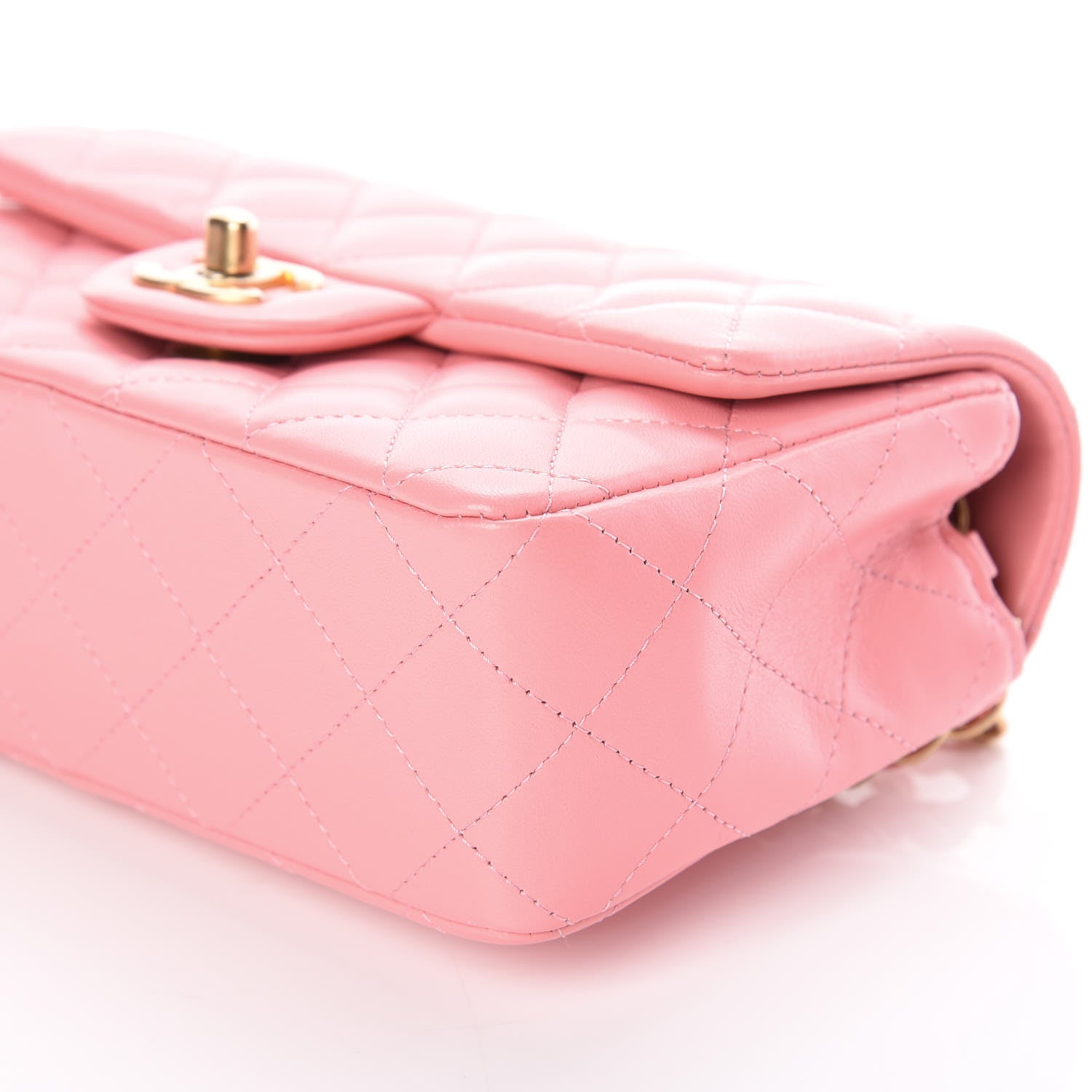 Chanel Lambskin Quilted Mini Rectangular Flap Pink 5 of 10
