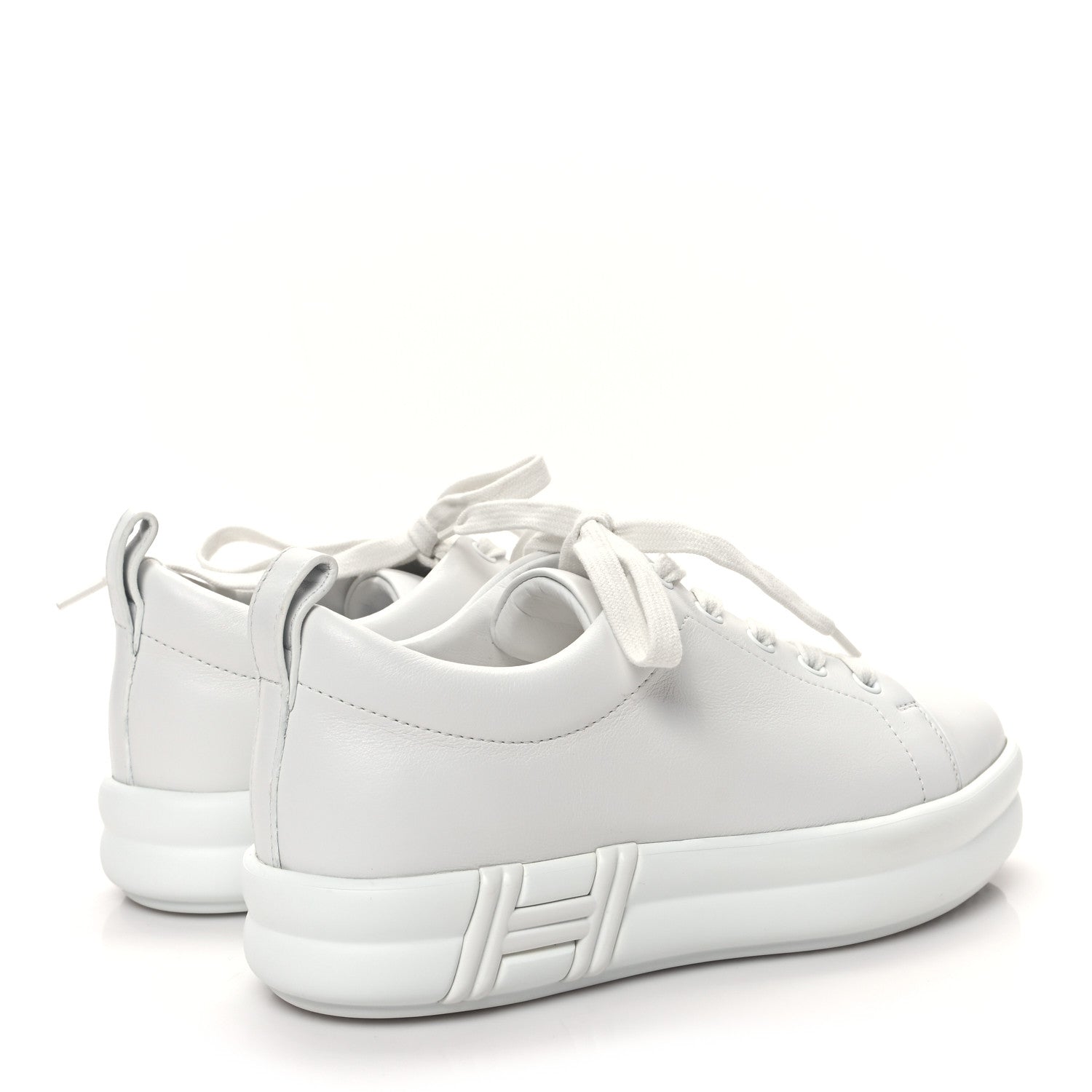 Hermes Calfskin Womens Happy Sneakers 36.5 White 4 of 9