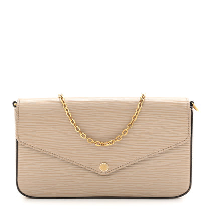 Louis Vuitton Epi Felicie Pochette Chain Wallet Galet 1 of 12