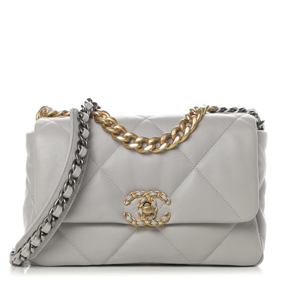 Chanel Lambskin Quilted Medium Chanel 19 Flap Grey 1 of 11