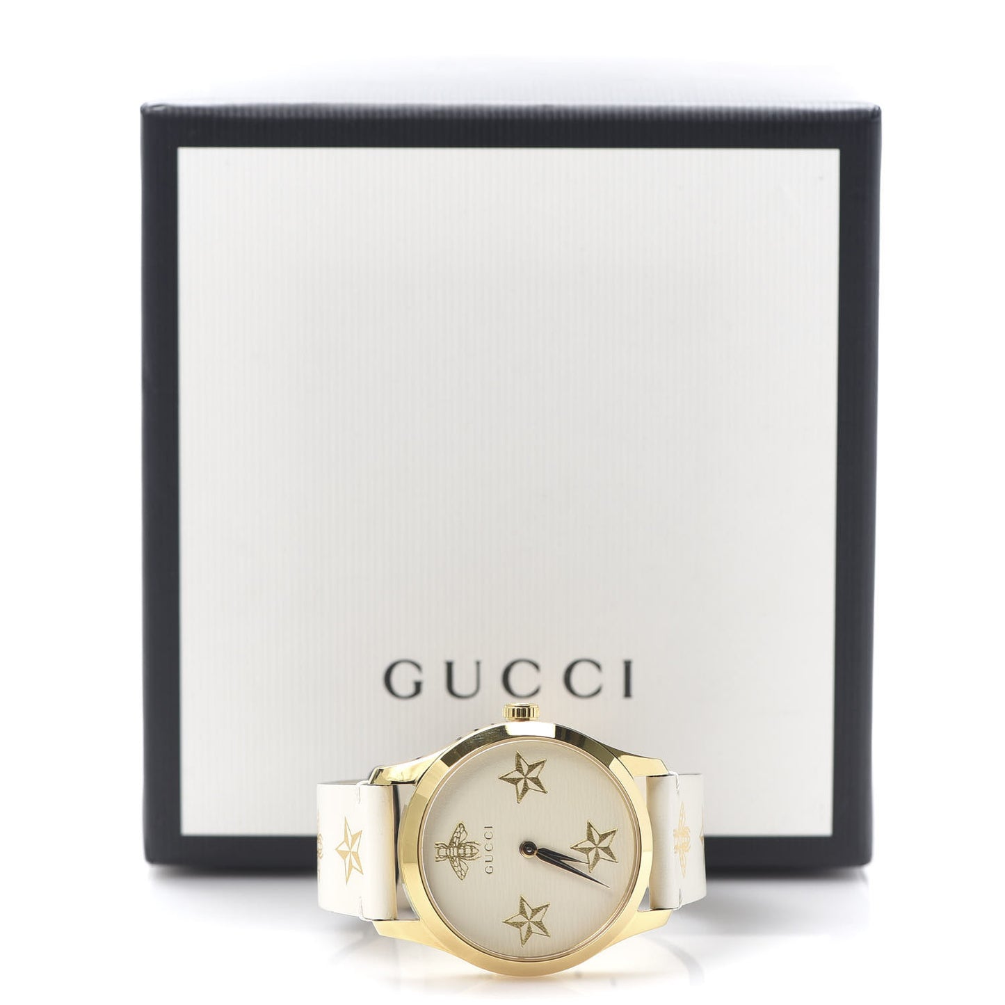 Stainless Steel Calfskin 38mm G-Timeless Bee Star Quartz Watch White