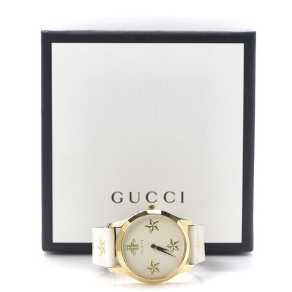 Gucci Stainless Steel Calfskin 38mm G-Timeless Bee Star Quartz Watch White 9 of 9