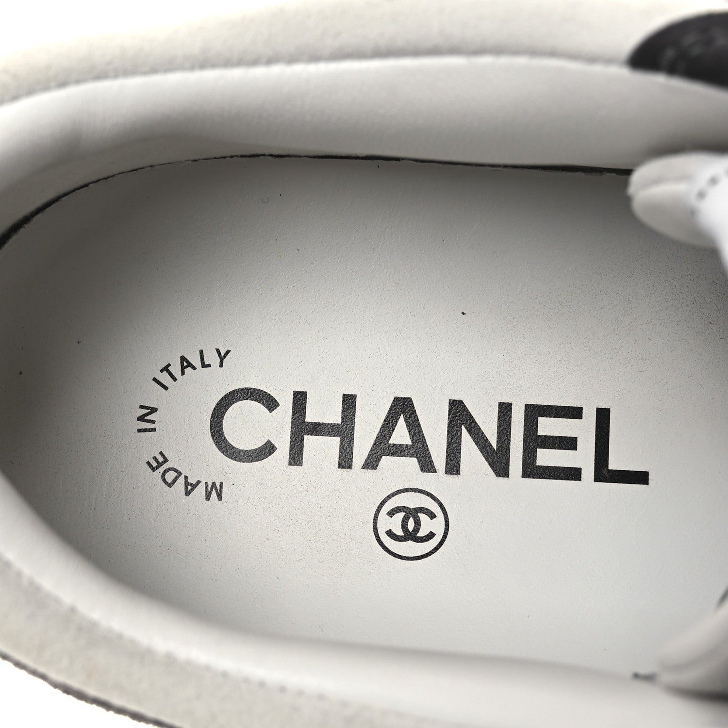 Chanel Suede Kidskin Womens CC Sneakers 40.5 Black White 9 of 11