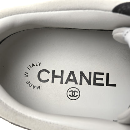 Chanel Suede Kidskin Womens CC Sneakers 40.5 Black White 9 of 11