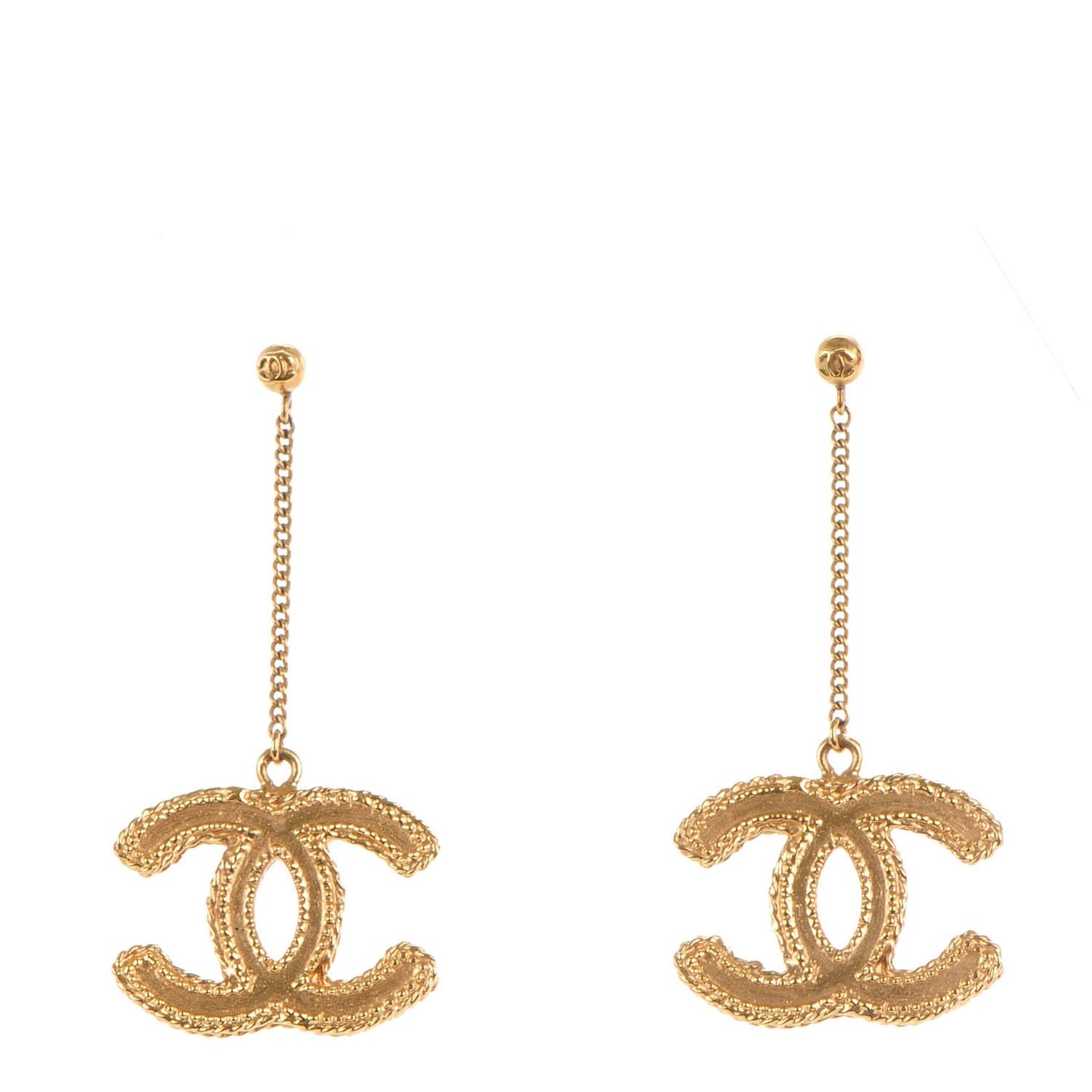 CC Drop Earrings Matte Gold