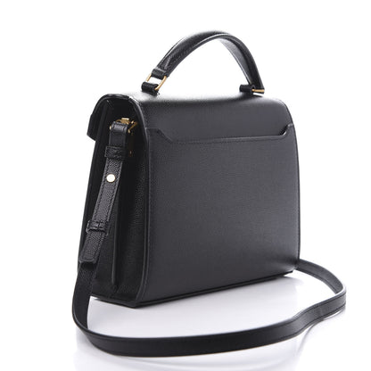Saint Laurent Grain de Poudre Mini Classic Monogram Cassandra Top Handle Black Rouge Legion 3 of 9