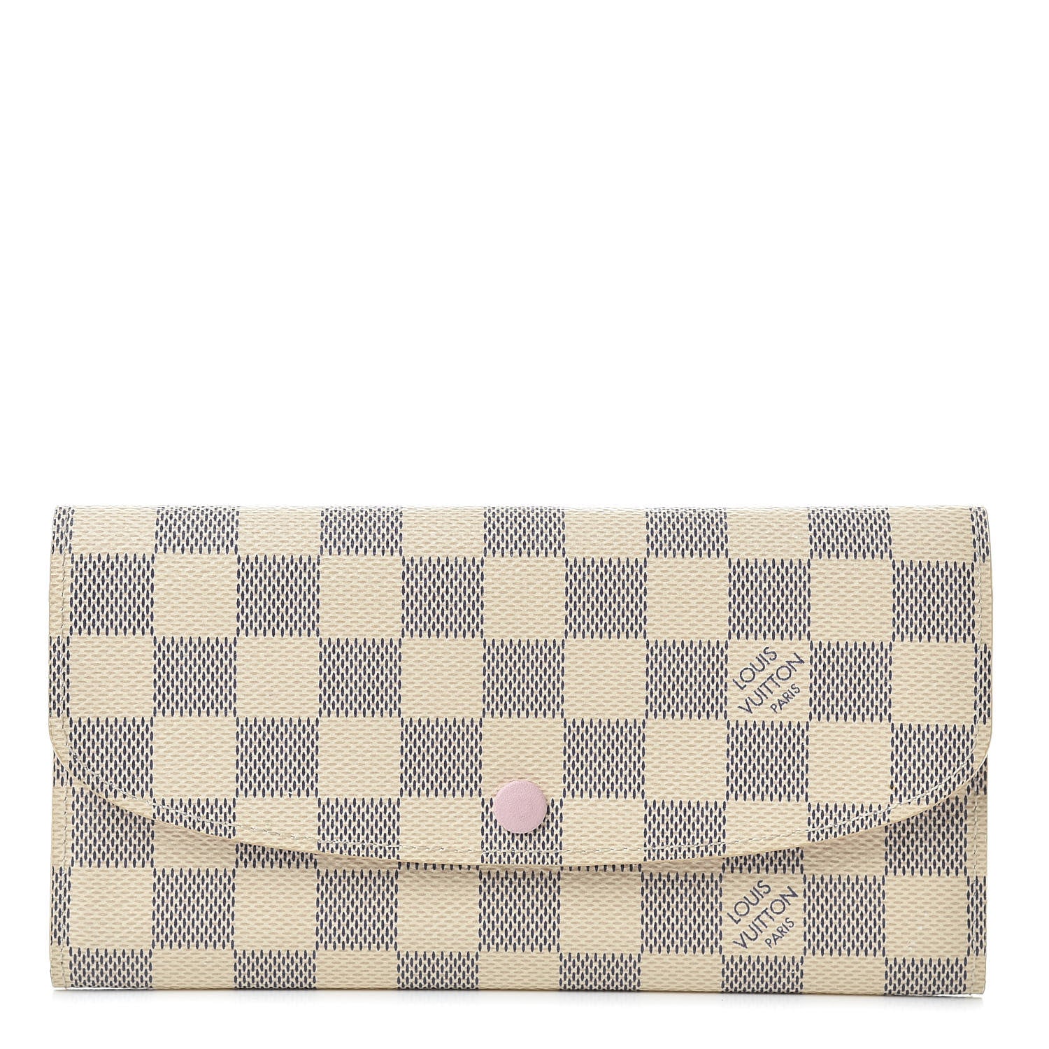 Louis Vuitton Damier Azur Emilie Wallet Rose Ballerine 1 of 7