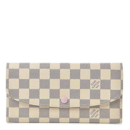 Louis Vuitton Damier Azur Emilie Wallet Rose Ballerine 1 of 7