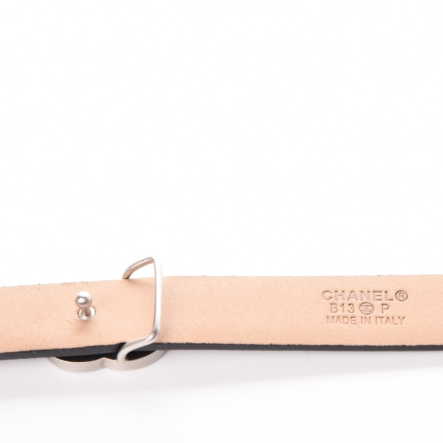Lambskin CC Chain Belt 95 38 Black Silver