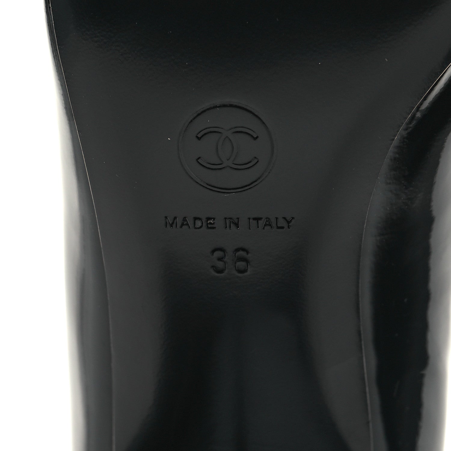 Chanel Patent Calfskin Grosgrain CC Mary Jane Pumps 36 Black 7 of 8