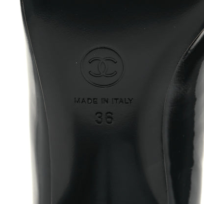 Chanel Patent Calfskin Grosgrain CC Mary Jane Pumps 36 Black 7 of 8