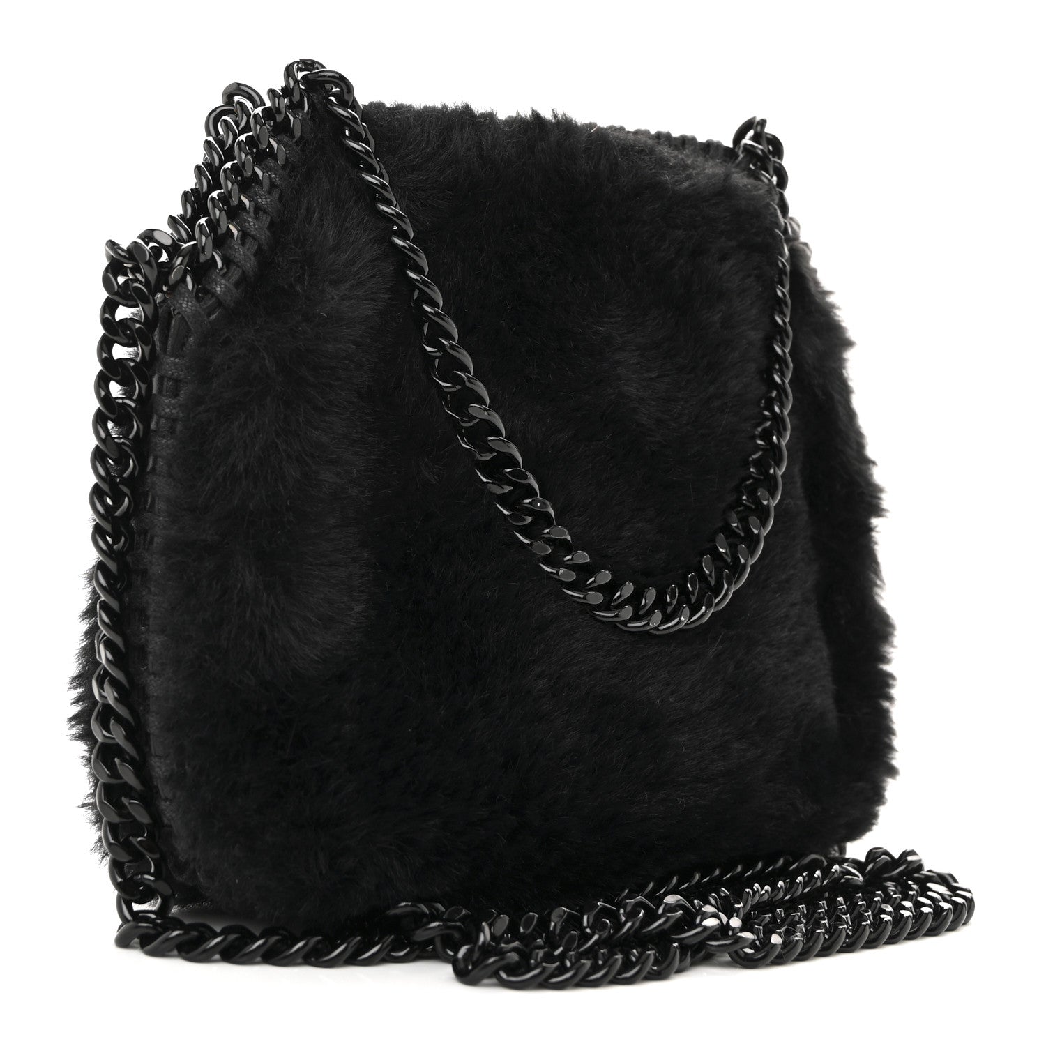 Stella McCartney Eco Fur Tiny Shoulder Bag Black 3 of 9