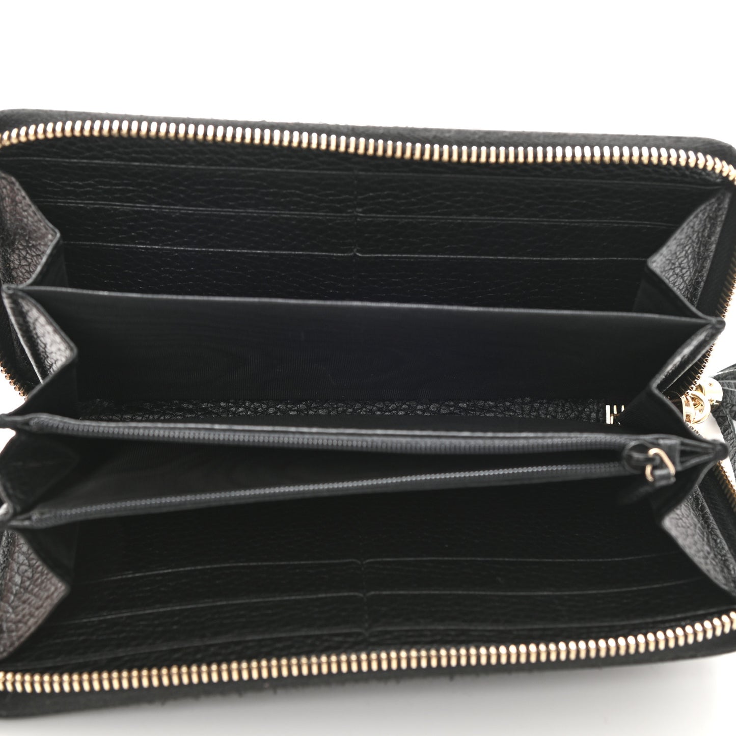 Pebbled Calfskin Soho Zip Around Wallet Black