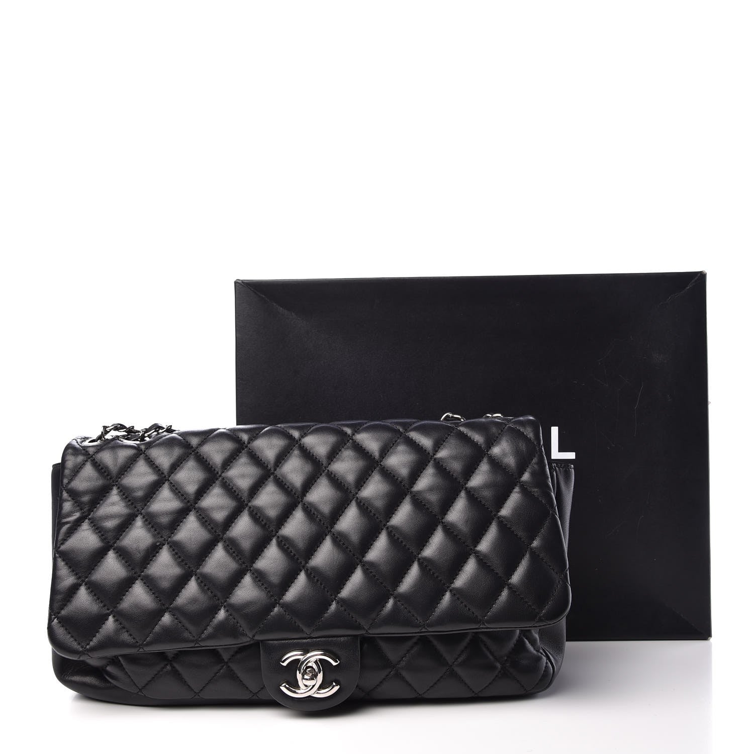 Chanel Lambskin Jumbo Coco Rain Flap Black 14 of 14