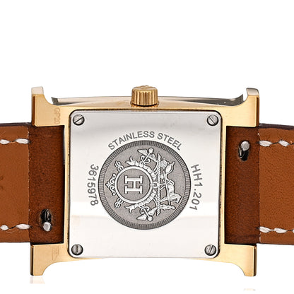 Hermes Stainless Steel Barenia 21mm Heure H Hour Quartz Watch Fauve 4 of 4