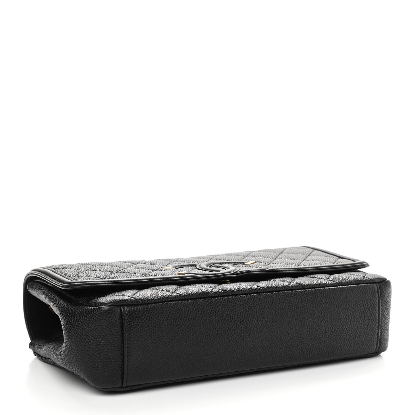 Caviar Quilted Medium CC Filigree Flap Black
