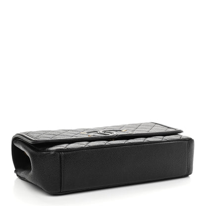 Chanel Caviar Quilted Medium CC Filigree Flap Black 4 of 13