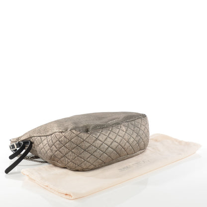 Jimmy Choo Metallic Cracked Leather Boho Hobo Platinum 4 of 8