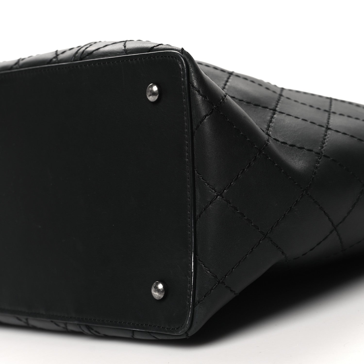 Chanel Lambskin Stitched Shopping Tote Black 10 of 12