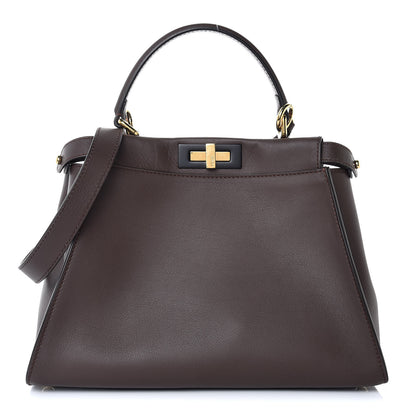 Fendi Vitello Seta Shiny Nappa Medium Peekaboo Iconic Satchel Moresco Rosa Doll 1 of 8
