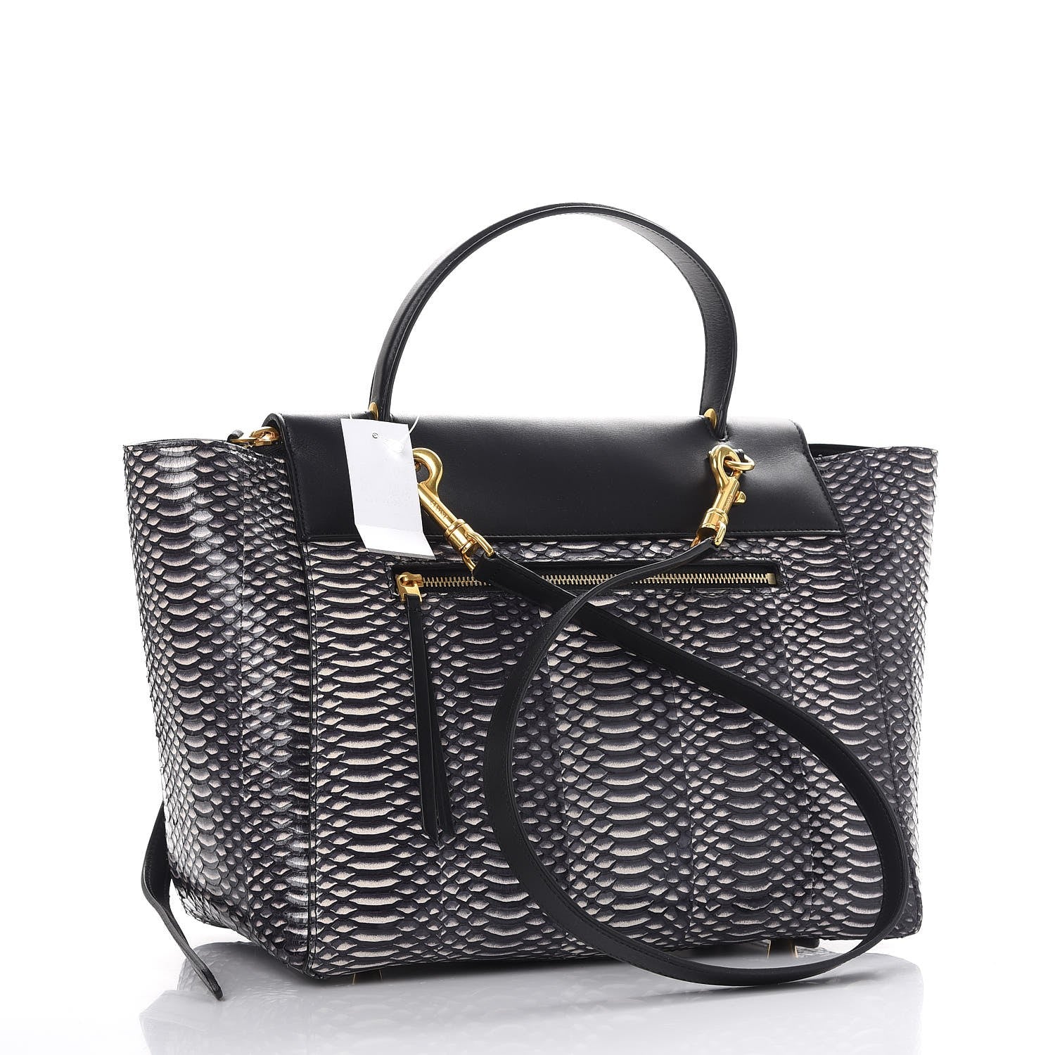 Celine Watersnake Mini Belt Bag White Black 4 of 8