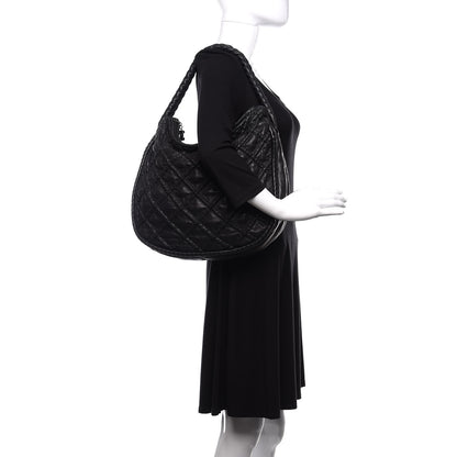 Chanel Quilted Lambskin Hidden Chain Hobo Black 2 of 14