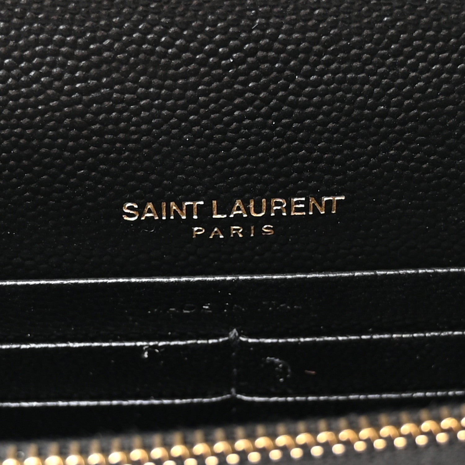 Saint Laurent Grain De Poudre Matelasse Chevron Monogram Envelope Chain Wallet Black 6 of 11