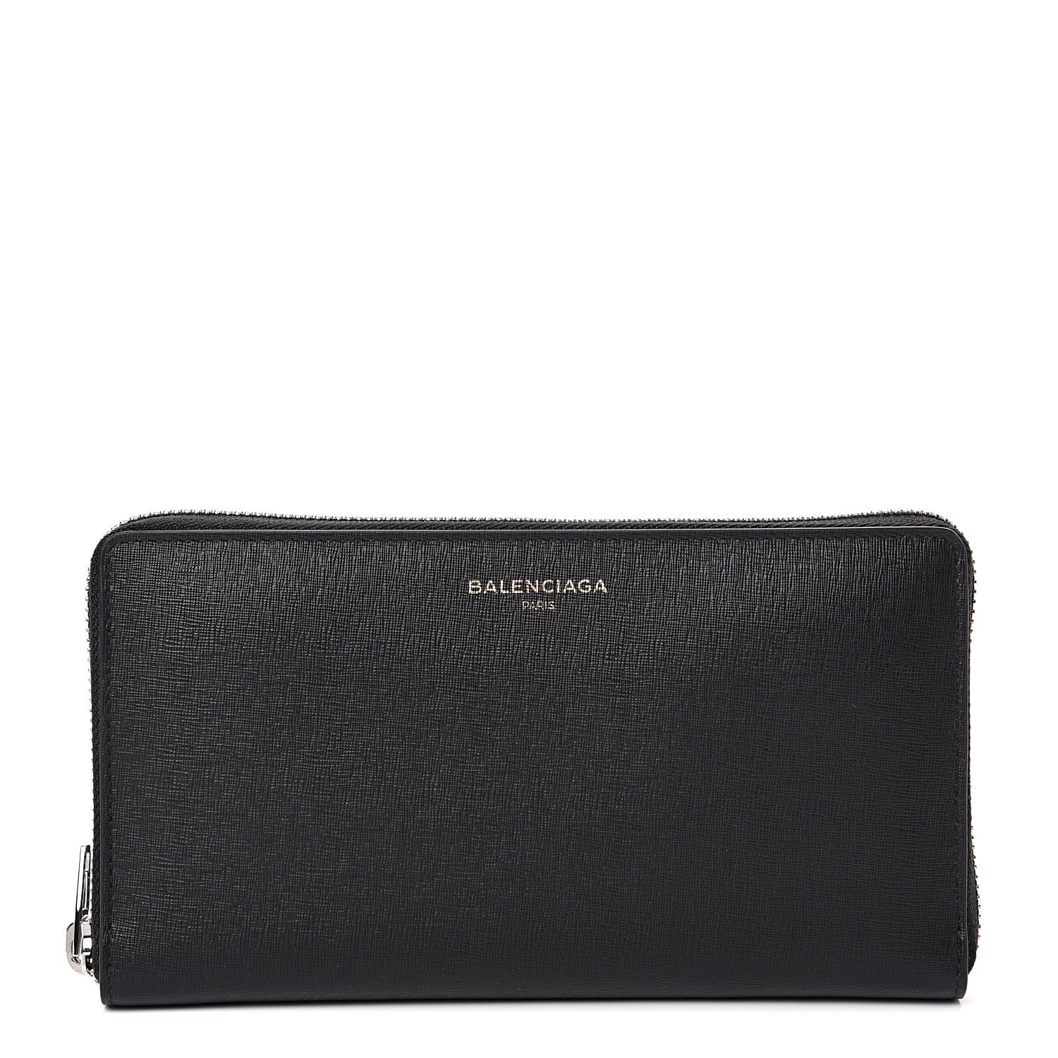 Balenciaga Striped Calfskin Essential Continental Zip Around Wallet Black 1 of 7