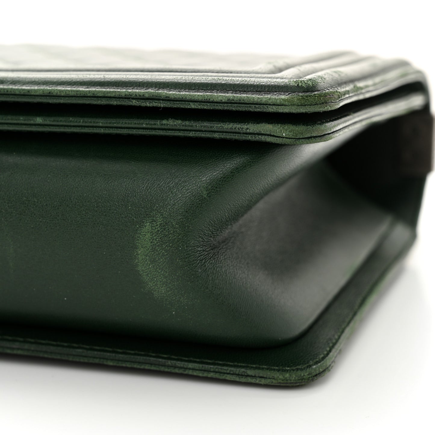 Lambskin Quilted New Medium Boy Flap Dark Green
