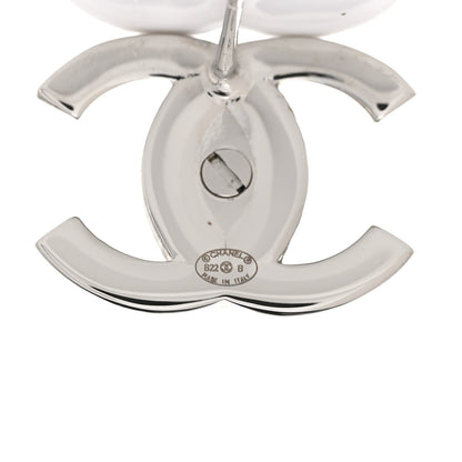 Chanel Crystal CC Turnlock Earrings Silver 4 of 4