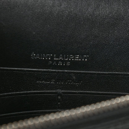 Saint Laurent Calfskin Lizard Embossed Monogram Sunset Chain Wallet Black 10 of 13