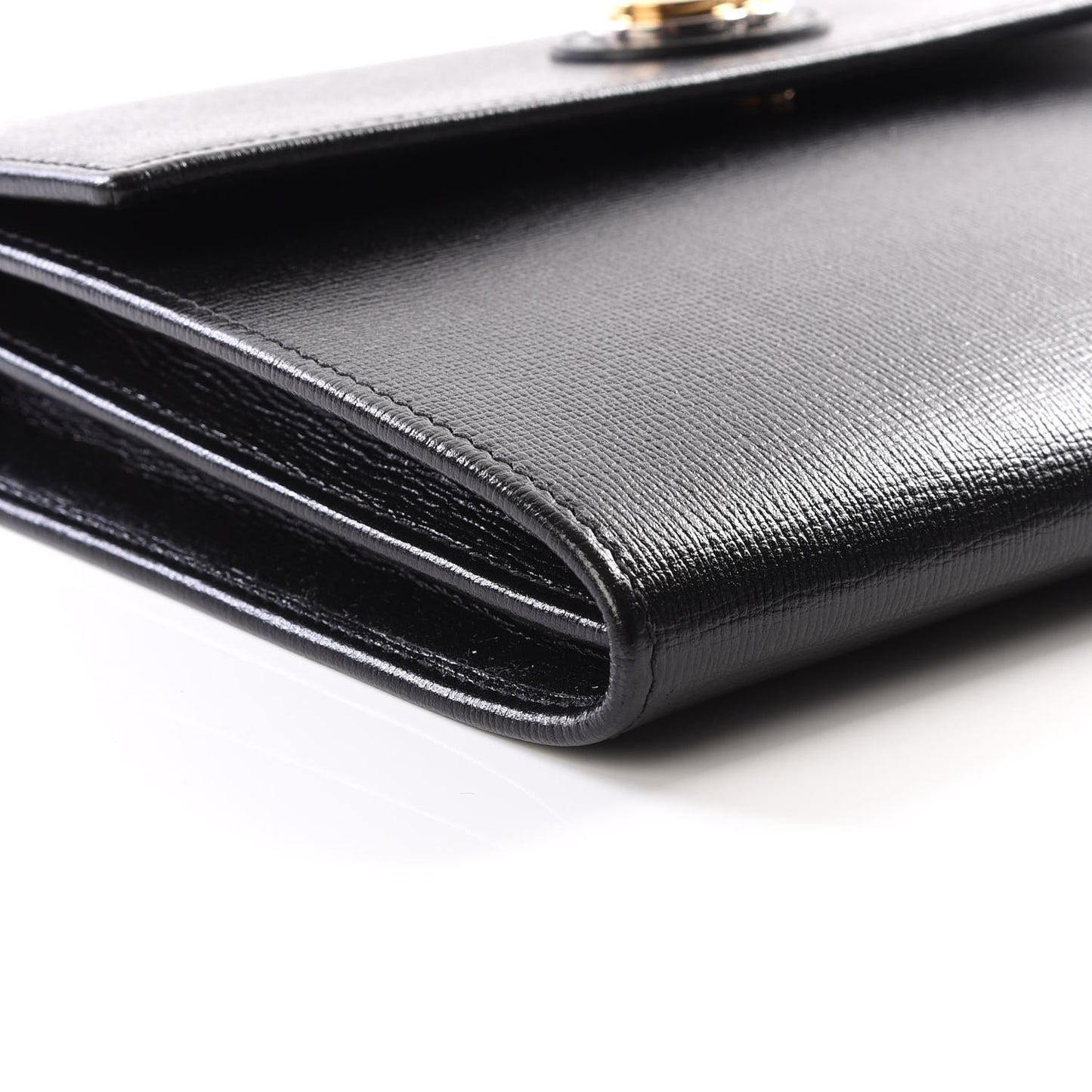 Azalea Calfskin Marina Clutch Black