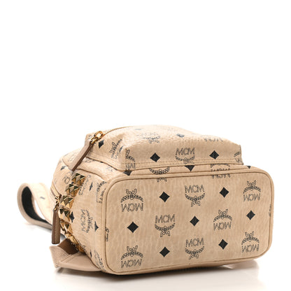 MCM Visetos Side Stud Mini Stark Backpack Beige 4 of 10