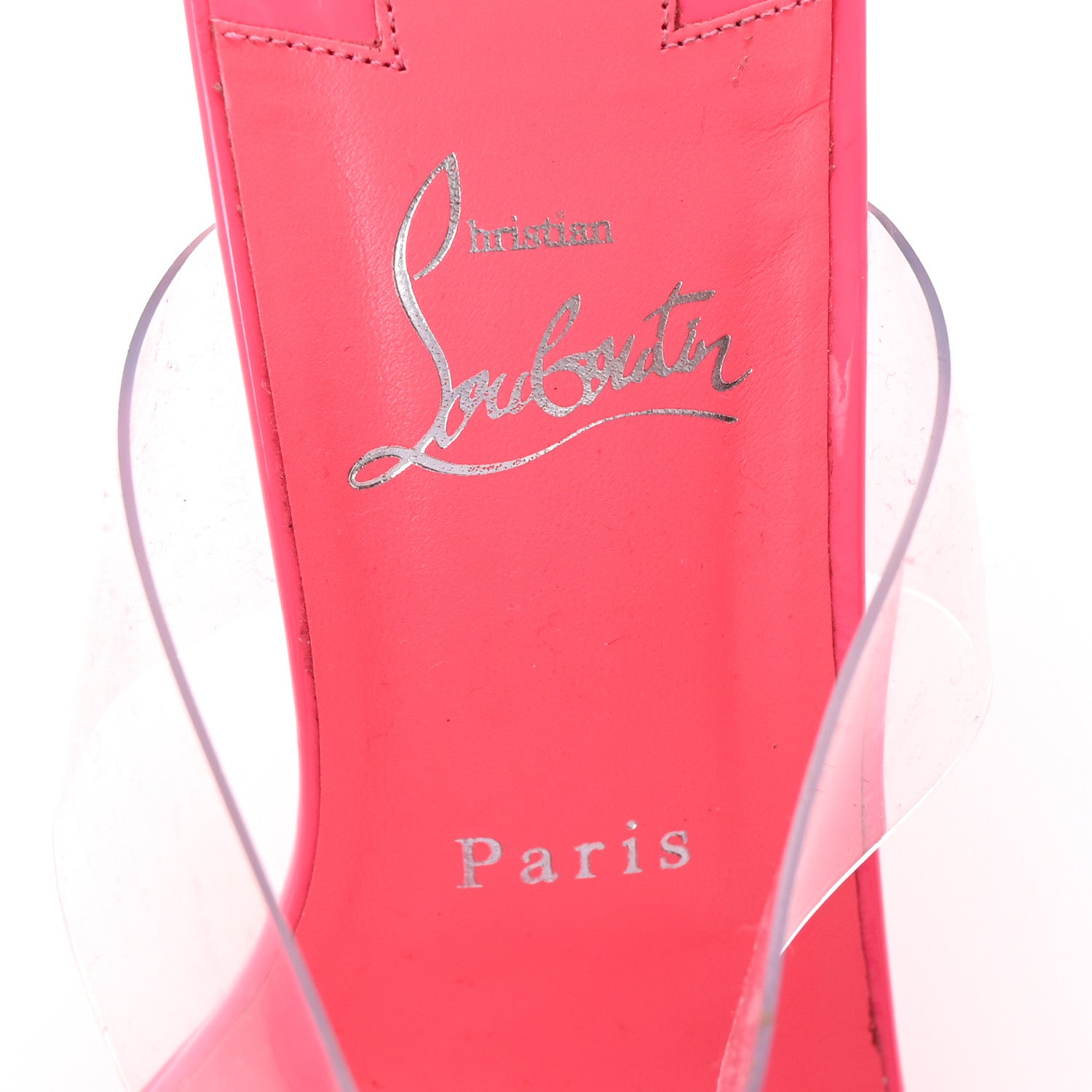 Christian Louboutin Patent PVC Just Nothing 85 Slide Sandals 39 Magnifique 8 of 9