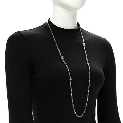 Chanel Crystal CC Twist Long Necklace Gold 2 of 6