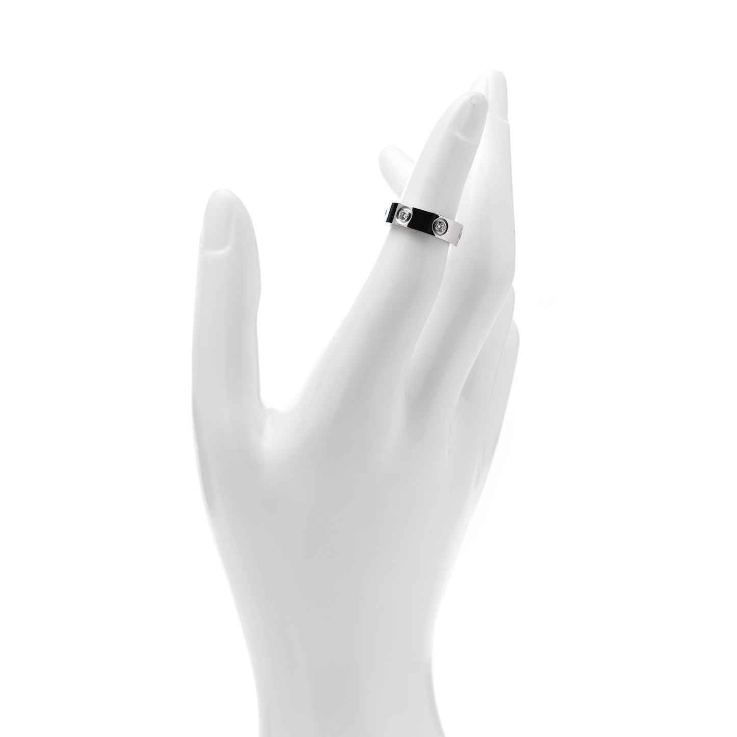 18K White Gold 6 Diamond 5.5mm LOVE Ring 47 4