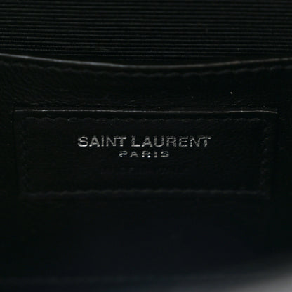 Saint Laurent Grain De Poudre Textured Mixed Matelasse Triquilt Small Monogram Satchel Black 6 of 10
