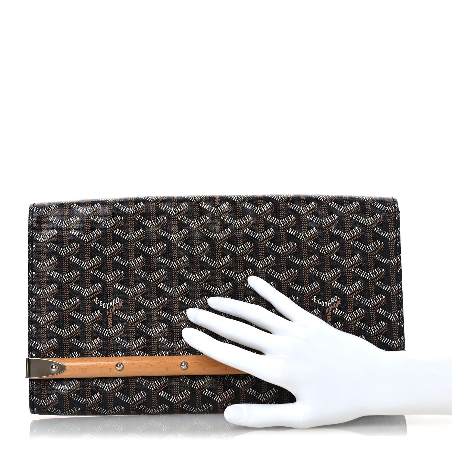 Goyard Goyardine Monte Carlo Bois Clutch Black 2 of 8