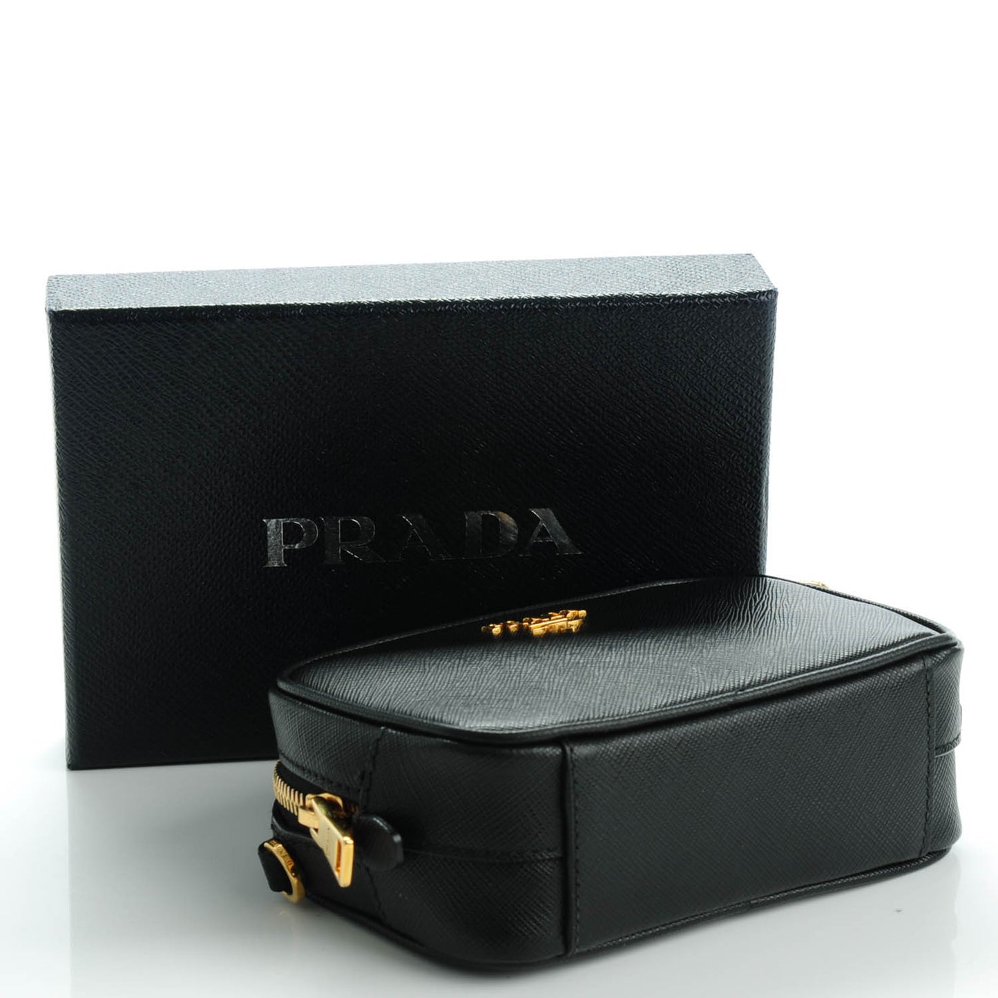 Saffiano Mini Camera Crossbody Bag Nero Black